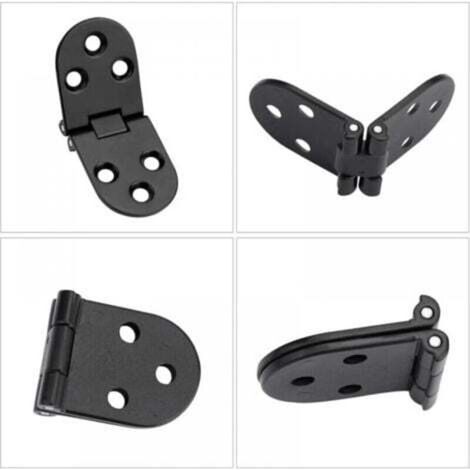 Lot de 4 charnières rabattables à 180 degrés en alliage de zinc à bords arrondis pour tables pliantes, armoires, penderies, portes, bois, boîtes en bois, peinture en aérosol antirouille et durable (1/4)