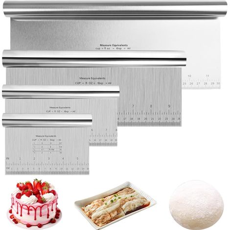 4 Piece Stainless Steel Dough Cutter, Pastry Cutter, Bakery Cutter (1/5)
