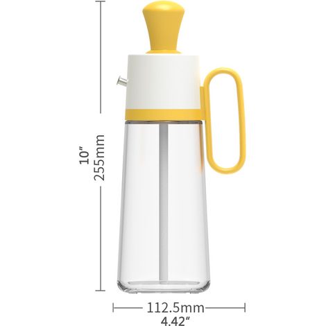 Flacon doseur en silicone avec compte-gouttes pour huile, idéal pour la cuisine, la pâtisserie, le barbecue et les épices (type presse). (1/5)