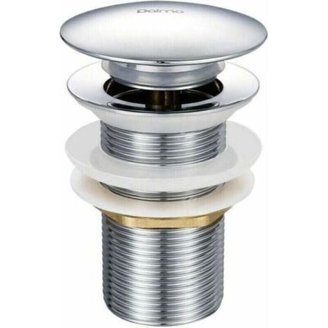 Bonde de douche et lavabo Pop-up sans Trop-Plein en Laiton Chromé G 1-1/4, Équipée d'un Système d'Ouverture et de Fermeture Facile à Bouton-Poussoir. (1/5)