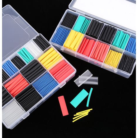 MINKUROW Tubo Termorretráctil, Eventronic 530 Piezas Tubo Termorretráctil De Relación 2:1, Aislamiento Eléctrico Kit De Tubo De Cable Termorretráctil (5 Colores/8 Tamaños) (1/5)