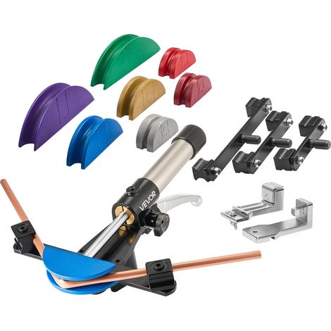VEVOR Hydraulisches Rohrbiegegerät, 6-22 mm, Rohrbieger, Vorwärts-/Rückwärts, für HLK-Anlagen, mit 7 farbigen Aluminiumlegierungs-Backen, für HLK-Klimaanlagen, Kältetechnik & Autoreparaturen (1/5)