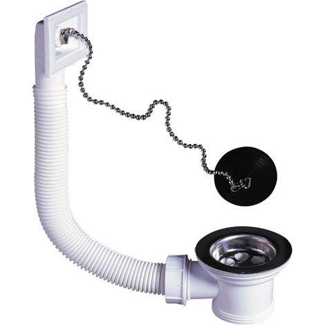 Abflussventil für Spüle mit Edelstahlsieb und Überlauf 50 mm – Wirquin