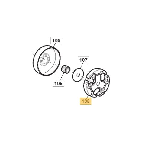Embrague motosierra gasolina modelos AC27T AC31 ACS531 APR527 118804758/0 STIGA