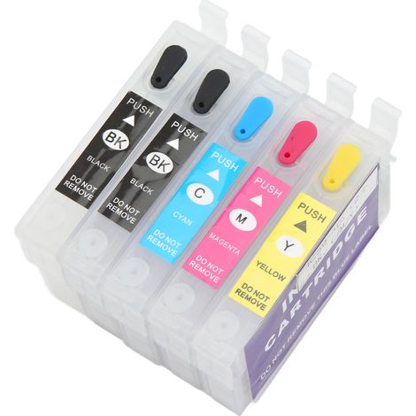 5er-Pack PP-Tintenpatronen, 4 Farben, auslaufsicher, hohe Kapazität, gleichmäßige Tintenausgabe, Kombipackung für Drucker (1/5)
