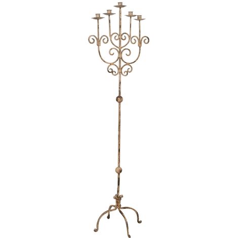 Handmade wrought iron candelabrum stand (1/5)