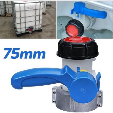 DN50 ball valve for 1000L IBC tank, IBC adapter with 75mm quick connector.