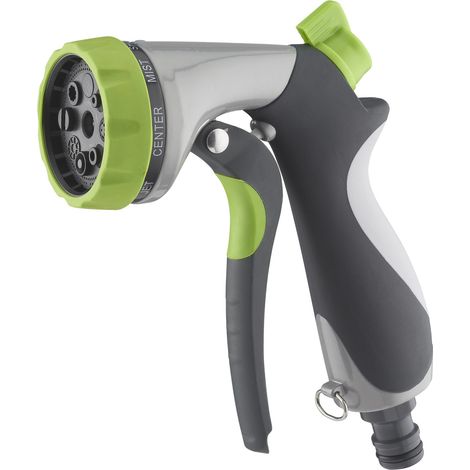 AROZ Pistola di irrigazione con distributore multigetto automatico in metallo + soft grip