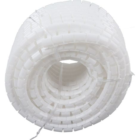 Gaine spiralée protectrice pour câbles électriques, tube PE flexible enrouleur, range-fils organiseur 28mm 40 mètres, blanc (1/5)
