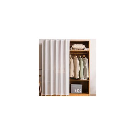 180x200cm (L x H)Rideaux d'armoires de Cuisine pour Cantonnières Courtes pour Salon, étagères, sous l'évier, Salle de Bain, Blanc (1/3)