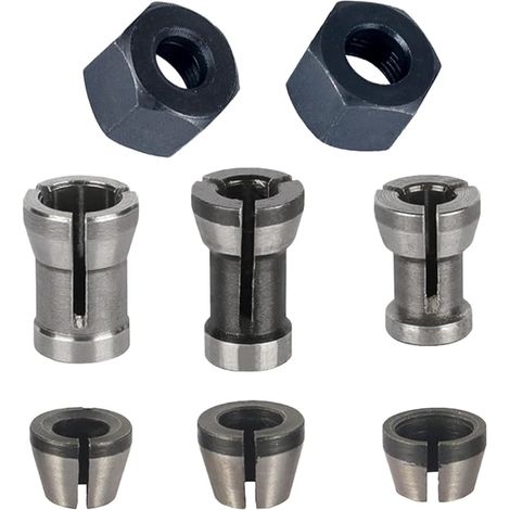 Router Bit Clamping Pliers 6mm 6.35mm 8mm Wood Milling Chuck Milling Chuck with 2 Nuts Pliers for Engraving (1/5)
