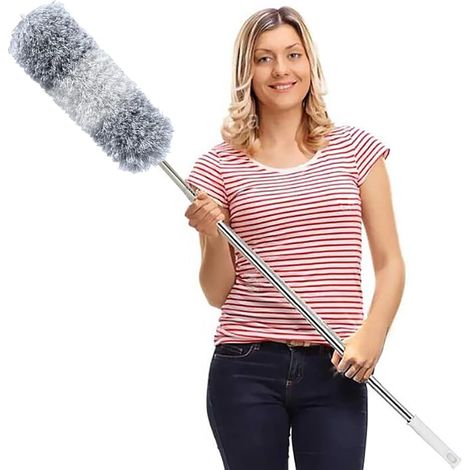 Plumeau en Microfibre Extensible jusqu'à 254 cm, résistant aux Rayures, Pliable, Lavable pour Nettoyer Les Ventilateurs de Plafond, Stores, Toiles d'araignée, Voitures (1/5)
