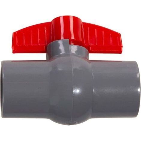 Robinet à boisseau sphérique adhésif pour tuyau d'alimentation en eau en PVC, 20 mm, 25 mm, 32 mm, 40 mm, 50 mm, rouge gris (20 mm) (1/4)
