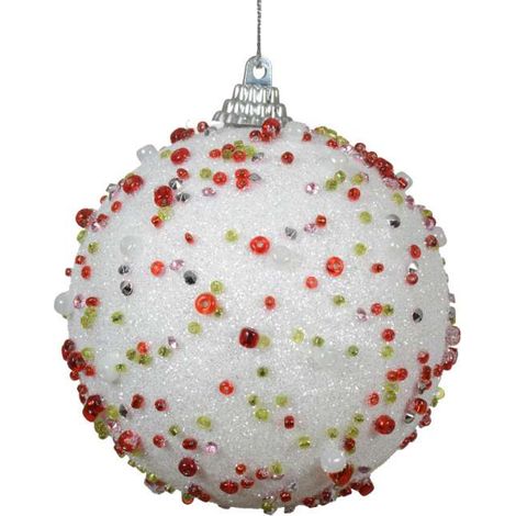Sfera bianca con perline multicolore