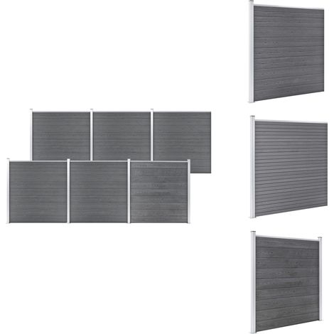 Gartenzaun WPC 1045x186 cm Grau - Gartenzaun - WPC Zaun - Holz-Look Zaun - Wetterfest - Robust (1/5)