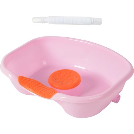 Bassin de lavage capillaire horizontal drainable portable plateau shampooing pour patient alité femme enceinte rose (1/5)