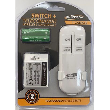 TrAdE Shop Traesio - Switch + Telecomando Wireless Universale 1 Canale Tecnologia Intelligente Te-a - (1/2)