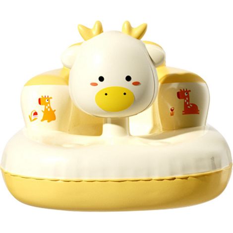 Siège de sol pour bébé pliable, portable et gonflable en plastique antidérapant en forme de cerf, mignon canapé de soutien pour bébé. (1/5)