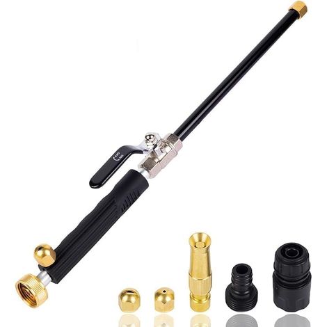 Lance nettoyeur haute pression Hydro Jet – 3 buses – Raccords rapides – Terrasse voiture