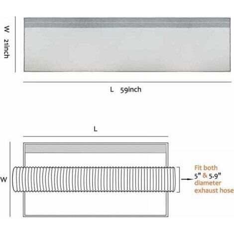 NALOOKAMIC  Housse de tuyau de climatiseur portable isolée, universelle pour conduit d'échappement de 12,7 cm et 15 cm de diamètre, pour une installation facile (1/4)