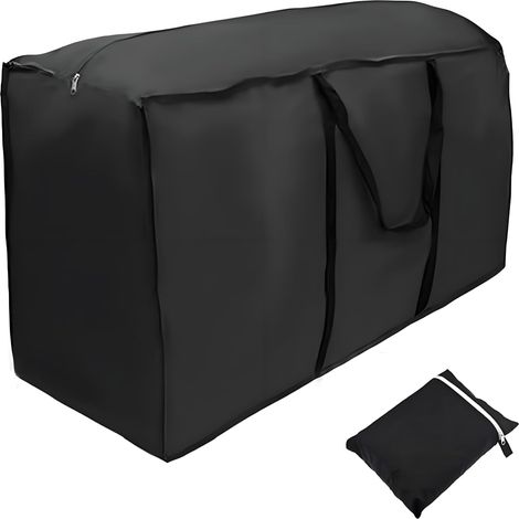 Extra große Aufbewahrungstasche für den Außenbereich, 173 x 76 x 51 cm, wasserdicht, aus dickem 210D Oxford-Gewebe, UV-Schutz, mit Tragegriff (schwarz) (1/5)