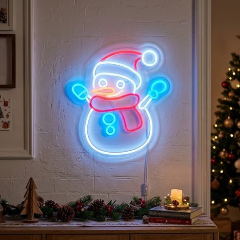 Winter Frosty Snowman USB LED Neon Light (1/2)