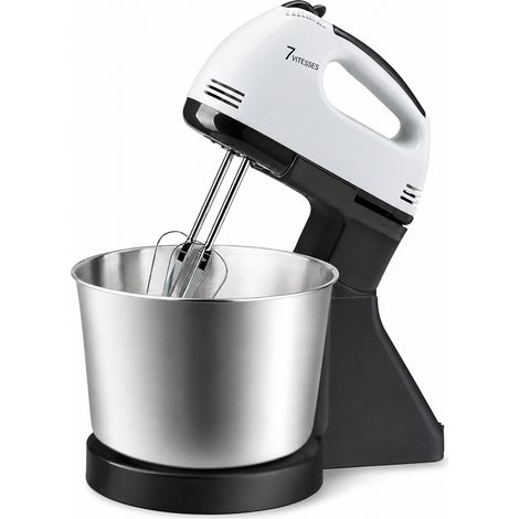 Batteur électrique sur socle avec bol inox pour pâtisserie acier inoxydable 2-500 28,2 × 18,5 × 18,5 cm 1,3 kg – Livraison gratuite