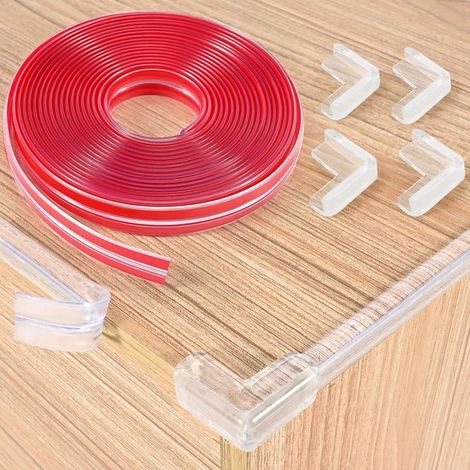 Protector adhesivo de 6 m para mesa de bebé，protección de muebles para bebés con 4 protectores de esquinas de silicona para bebés (1/2)