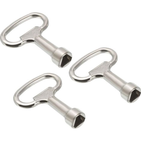 Clé Triangle Douille 12.5x7mm, 3 Paquet Pour Armoire Électrique, Compteur Gaz/Eau, Ascenseur, Porte, Panneau Verrouillage - Argent (1/5)
