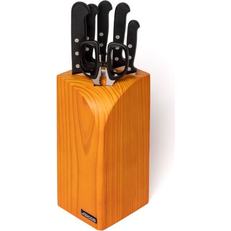 Taco de 4 cuchillos macheta y tijeras Arcos Universal 285100 de acero inoxidable y mango de Polioximetileno  juego de 6 piezas y caja de regalo (1/2)