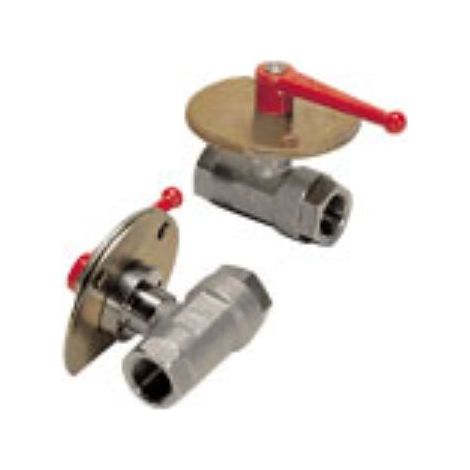 Robinet à boisseau sphérique manuel, 24.5mm en Laiton nickelé BSP 3/4" Vanne d'appareil ( Prix pour Paquet de 2 )