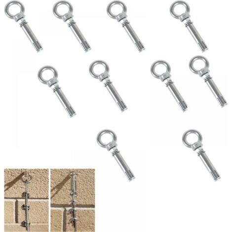10-Pack Boulons à Expansion M8 x 60mm Manchon en Acier Boulon à œil 304 Inoxydable Expansion du Béton Ancrage Vis à Oeil Chevilles Boulons (1/5)