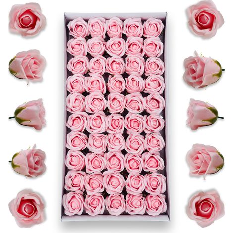 Rosas de jabón en set de 50 piezas en color rosa claro (1/5)