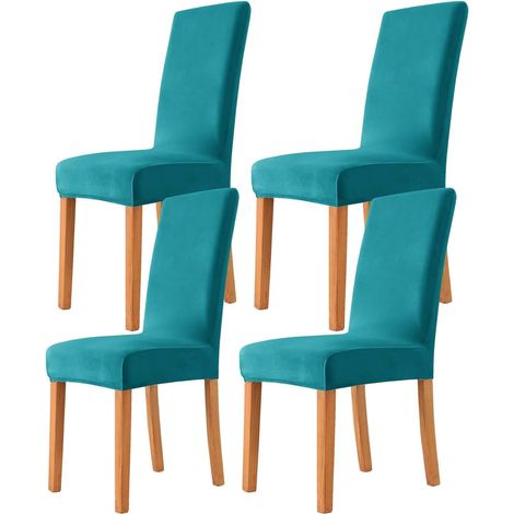 Housse de chaise en velours extensible, housse de chaise universelle, adaptée aux hôtels, banquets, mariages, fêtes, 4 pièces