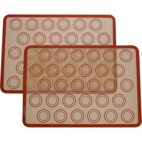 Silicone Baking Mat for Macaron Cookies, 420 x 295mm Large Non-Stick Mat for Macarons/Cakes/Bread, Heat Resistant Silicone Baking Mat for Oven and Microwave