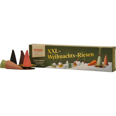 Knox Räucherkerzen - XXL-Weihnachtsriesen 5 Stück + 1 Glimmschale