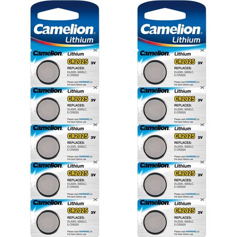 Camelion 10x Lithium Bouton Pile 3V DL2025 / 5003LC CR2025
