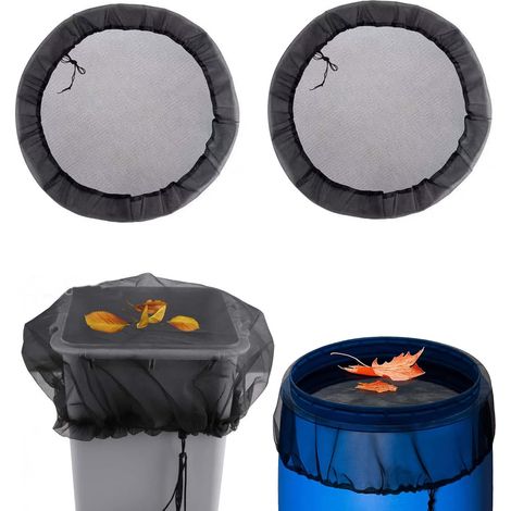 2Pcs Filet Anti Moustique, Filtre Eau de Pluie, Filet de Protection, 80 cm, Convient pour Les Raccordements d'eau et Les Seaux, Les Collecteurs d'eau de Pluie, Noir