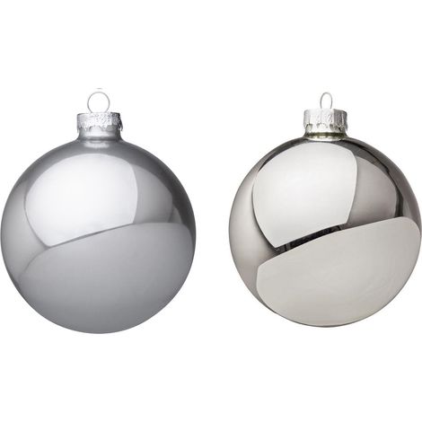 Palline in vetro per albero di natale argento decorazione natalizia -24 Palline da Ø 2.5 cm (1/4)