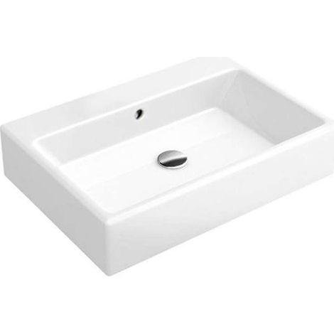 Villeroy & Boch Memento - Lavabo da appoggio, 500x420 mm, con troppopieno, senza foro per miscelatore, CeramicPlus, Star White 513552R2 (1/3)