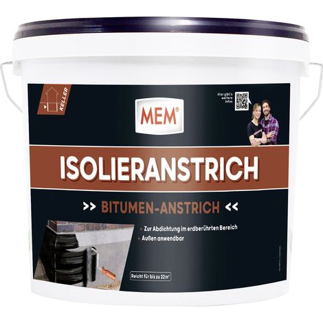 MEM Isolieranstrich 10 l Deckaufstrich Schutzanstrich Bitumen
