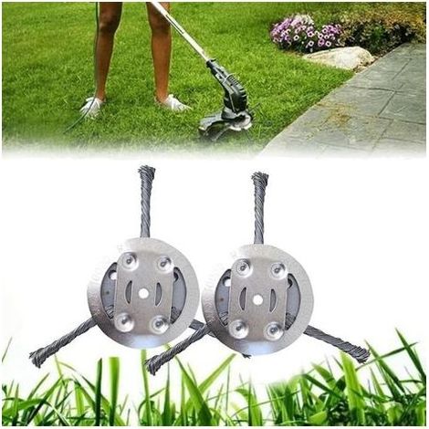 pair Tête de Débroussailleuse Universelle, Tête de Débroussailleuse Métallique pour Outil Électrique de Débroussailleuse de Jardin, Tête de Débroussailleuse à Gazon, (2 Pièces 3 Têtes) (1/4)