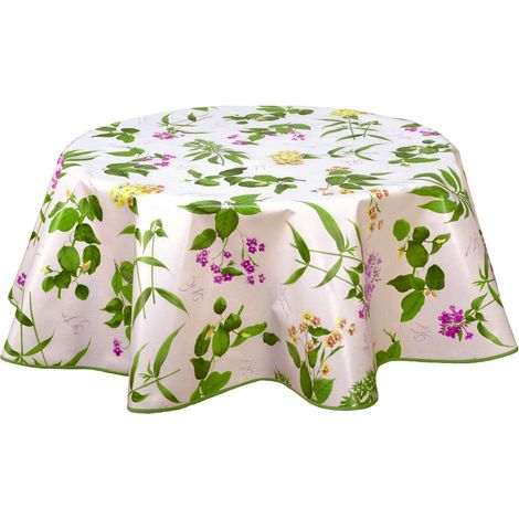 Nappe en toile cirée ronde 150 cm – PVC résistant aux tâches – Épaisseur 180 microns – Facile à nettoyer avec éponge – CPM