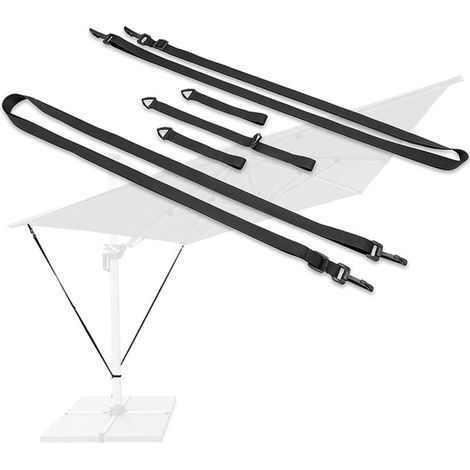 Umbrella Fixed Straps, Umbrella Wind Stabilizer Straps, Umbrella Fixing Straps Set Suitable for Large Cantilever Parasols (1/5)