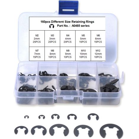 Bague d'arrêt externe métallique durable et portable, circlip, rondelle E-clip pour fixation (1/5)