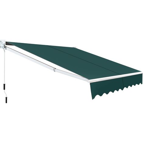 Tenda da sole retrattile 25x2 m resistente ai raggi uv e allacqua verde (1/5)