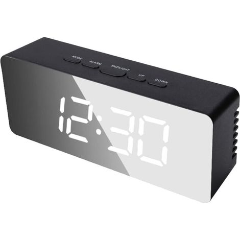 Sveglia digitale - Orologio da tavolo - Camera da letto - Orologio digitale - Sveglia - Sveglia intelligente - Ora, temperatura, funzione snooze e luminosità regolabili - Nero
