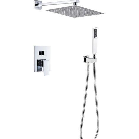 Conjunto de grifería para ducha, doble control, diseño contemporáneo, 2 vías, 30,5 cm (12 pulgadas) (1/2)