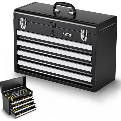Werkzeugkasten 520x218x361 mm, Werkzeugkiste mit 4 Schubladen, Werkzeugkoffer mit EVA-Einlagen, Schubladenverriegelung mit Kugellagern & Pulverbeschichtung, multifunktionaler Werkzeug-Organizer (1/5)