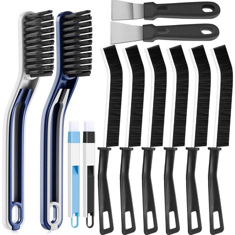 Lot de 14 brosses de nettoyage à poils durs pour coins - Brosse de nettoyage pour joints (1/5)